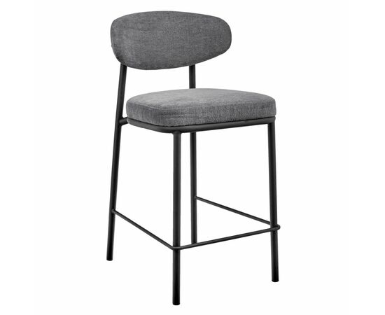 Стул полубарный Lucas 2 серый шенилл с чёрными ножками | Интернет магазин мебели и декора LifeDekor