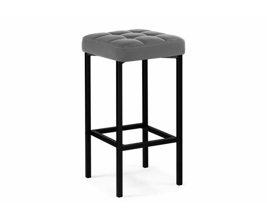 Барный стул Лофт кож.зам. темно-серый / черный матовый | Интернет магазин мебели и декора LifeDekor