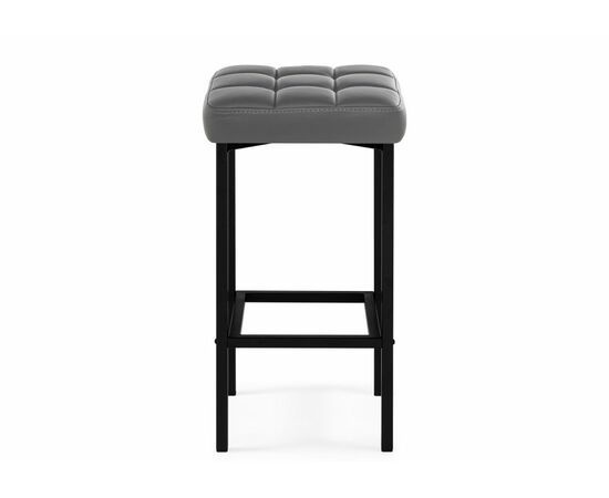 Барный стул Лофт кож.зам. темно-серый / черный матовый, изображение 3 | Интернет магазин мебели и декора LifeDekor
