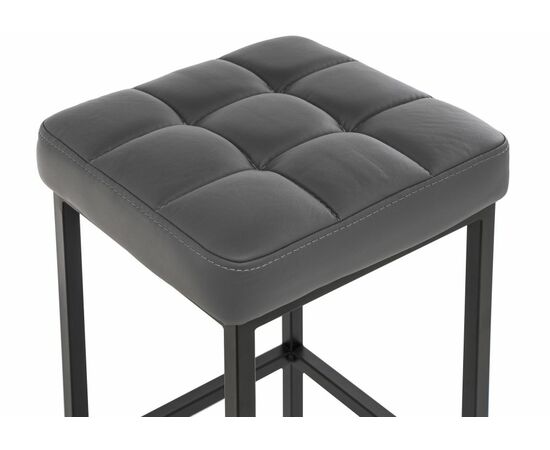 Барный стул Лофт кож.зам. темно-серый / черный матовый, изображение 4 | Интернет магазин мебели и декора LifeDekor