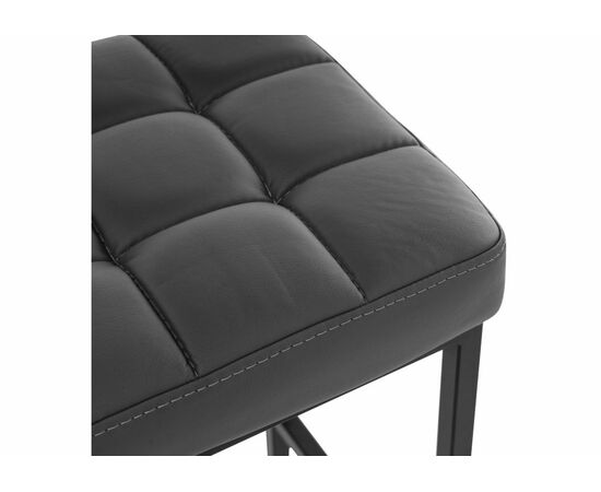 Барный стул Лофт кож.зам. темно-серый / черный матовый, изображение 5 | Интернет магазин мебели и декора LifeDekor