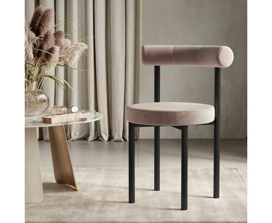 Стул Biggi, шенил Puffy beige / опоры черные, изображение 4 | Интернет магазин мебели и декора LifeDekor