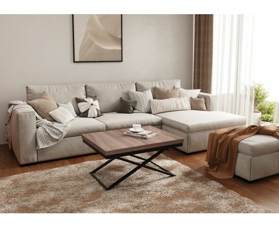 Стол трансформер Орфей 1, чёрный/шимо темный, изображение 11 | Интернет магазин мебели и декора LifeDekor