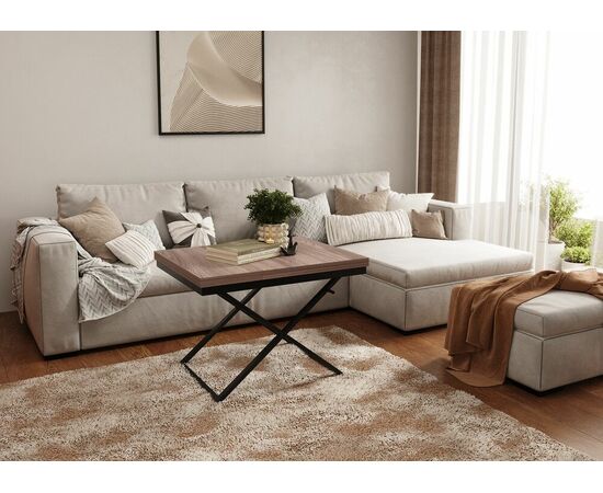 Стол трансформер Орфей 1, чёрный/шимо темный, изображение 10 | Интернет магазин мебели и декора LifeDekor