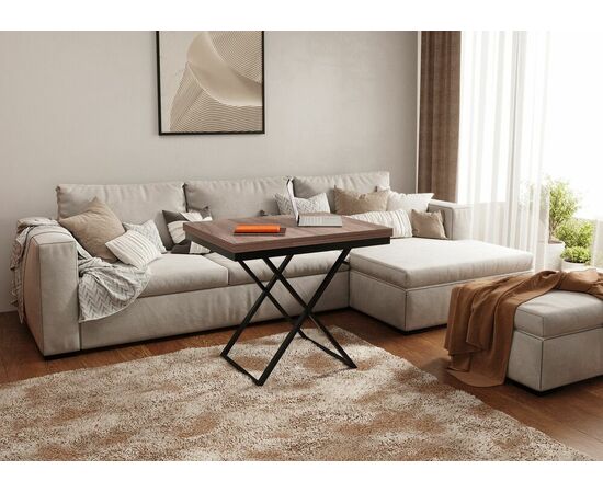 Стол трансформер Орфей 1, чёрный/шимо темный, изображение 6 | Интернет магазин мебели и декора LifeDekor