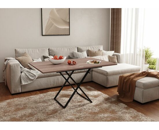 Стол трансформер Орфей 1, чёрный/шимо темный, изображение 5 | Интернет магазин мебели и декора LifeDekor