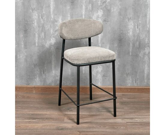 Стул полубарный Lucas 2 латте шенилл с чёрными ножками, изображение 12 | Интернет магазин мебели и декора LifeDekor