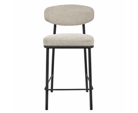 Стул полубарный Lucas 2 латте шенилл с чёрными ножками, изображение 2 | Интернет магазин мебели и декора LifeDekor