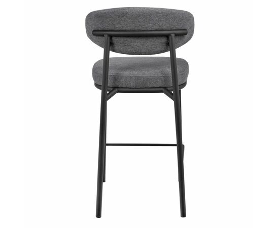 Стул полубарный Lucas 2 серый шенилл с чёрными ножками, изображение 4 | Интернет магазин мебели и декора LifeDekor