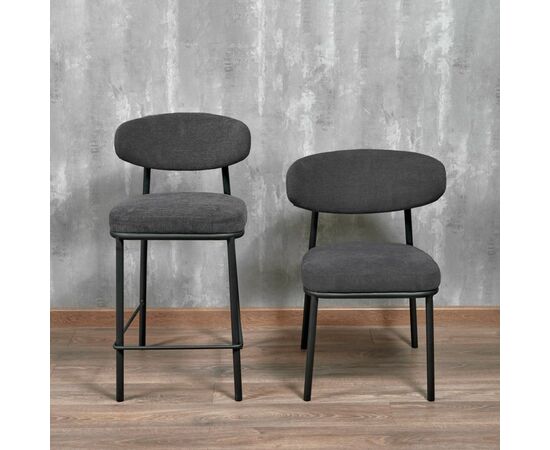 Стул Lucas 2 серый шенилл с чёрными ножками, изображение 13 | Интернет магазин мебели и декора LifeDekor