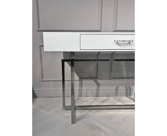 Стол-консоль Гарда-1 P-MJ-003, 120х40х76 см, белый/хром, изображение 5 | Интернет магазин мебели и декора LifeDekor