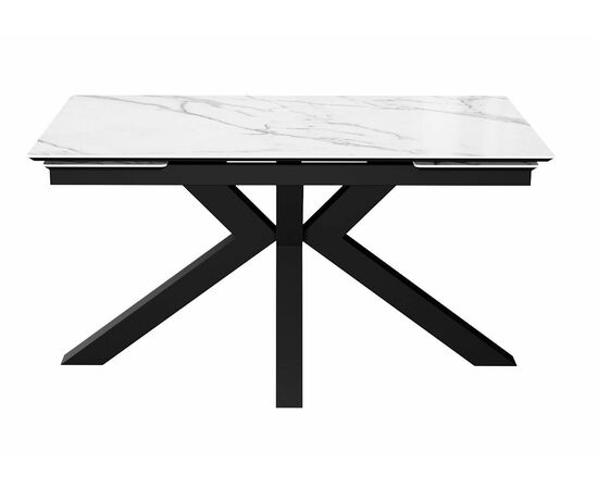 Стол DikLine SFE140 Керамика Tianshan White (белый полуглянец)/подстолье черное/опоры черные (2 уп.), изображение 3 | Интернет магазин мебели и декора LifeDekor