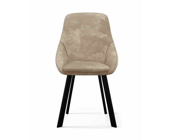 Стул DikLine 246 поворотный, AM2 крем, ножки черные, изображение 2 | Интернет магазин мебели и декора LifeDekor