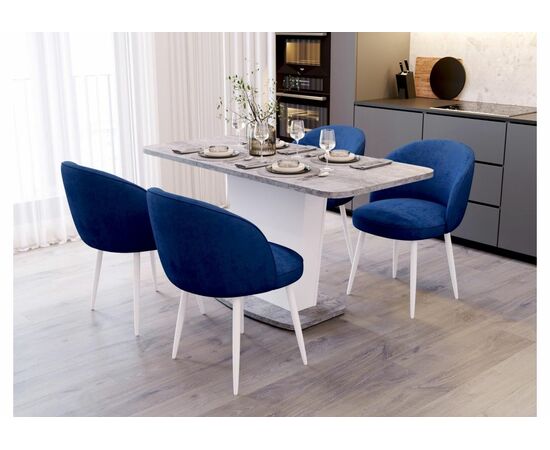 Стол деревянный Комфорт цемент светлый / белый, изображение 2 | Интернет магазин мебели и декора LifeDekor