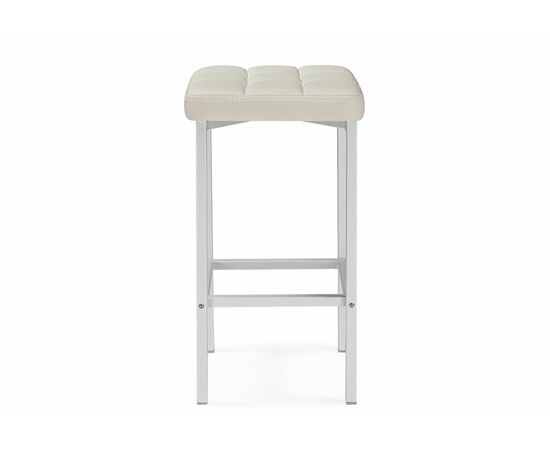 Барный стул Лофт кож.зам. линкольн белый / белый матовый, изображение 3 | Интернет магазин мебели и декора LifeDekor