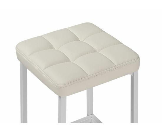 Барный стул Лофт кож.зам. линкольн белый / белый матовый, изображение 4 | Интернет магазин мебели и декора LifeDekor
