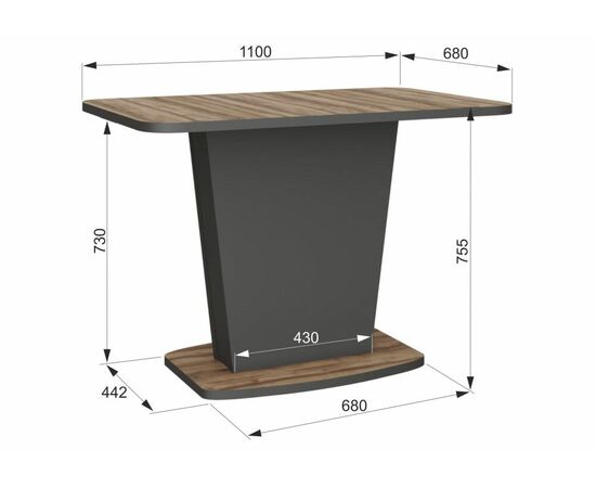 Стол деревянный Комфорт авелано / графит, изображение 3 | Интернет магазин мебели и декора LifeDekor
