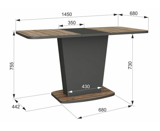 Стол деревянный Комфорт авелано / графит, изображение 4 | Интернет магазин мебели и декора LifeDekor