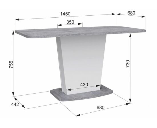 Стол деревянный Комфорт цемент светлый / белый, изображение 4 | Интернет магазин мебели и декора LifeDekor