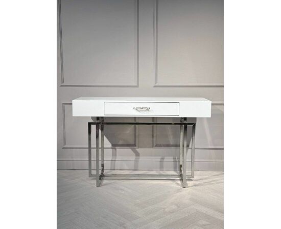Стол-консоль Гарда-1 P-MJ-003, 120х40х76 см, белый/хром, изображение 3 | Интернет магазин мебели и декора LifeDekor