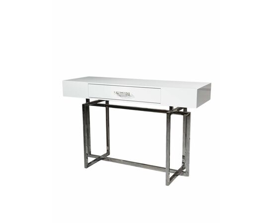 Стол-консоль Гарда-1 P-MJ-003, 120х40х76 см, белый/хром, изображение 7 | Интернет магазин мебели и декора LifeDekor