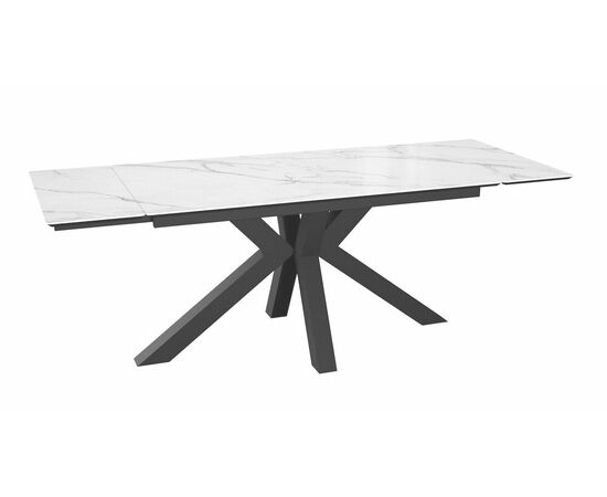 Стол DikLine SFE140 Керамика Tianshan White (белый полуглянец)/подстолье черное/опоры черные (2 уп.), изображение 2 | Интернет магазин мебели и декора LifeDekor