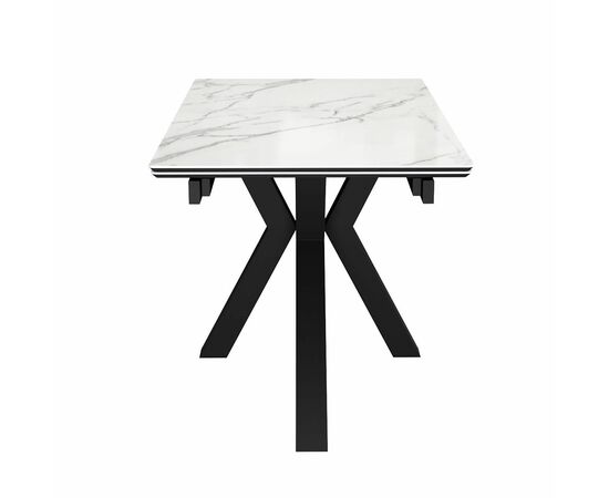 Стол DikLine SFE140 Керамика Tianshan White (белый полуглянец)/подстолье черное/опоры черные (2 уп.), изображение 6 | Интернет магазин мебели и декора LifeDekor