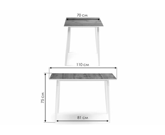 Стол деревянный Энлэй  дуб вотан / белый, изображение 2 | Интернет магазин мебели и декора LifeDekor