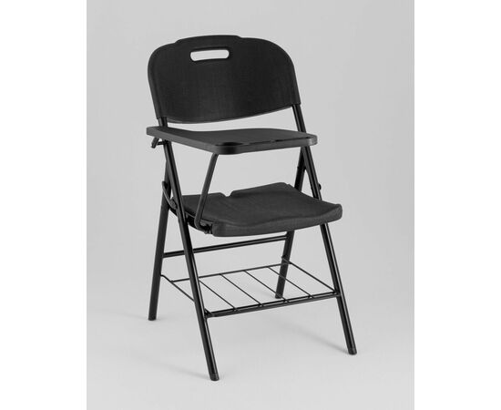 Стул складной банкетный со столиком и полкой черный, изображение 2 | Интернет магазин мебели и декора LifeDekor