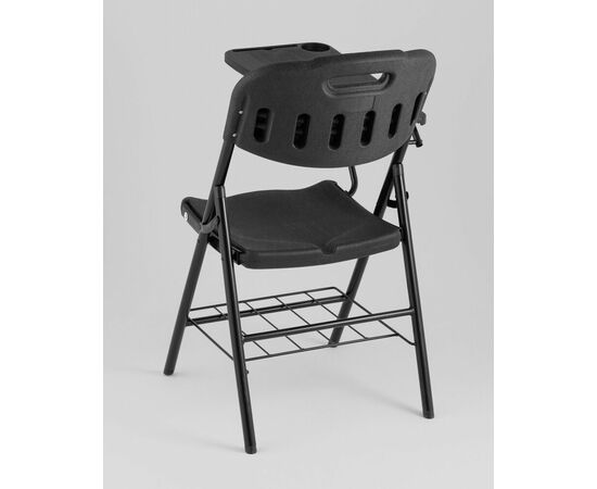 Стул складной банкетный со столиком и полкой черный, изображение 6 | Интернет магазин мебели и декора LifeDekor