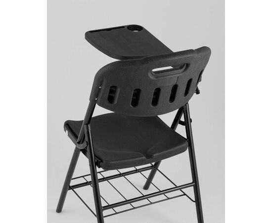 Стул складной банкетный со столиком и полкой черный, изображение 8 | Интернет магазин мебели и декора LifeDekor