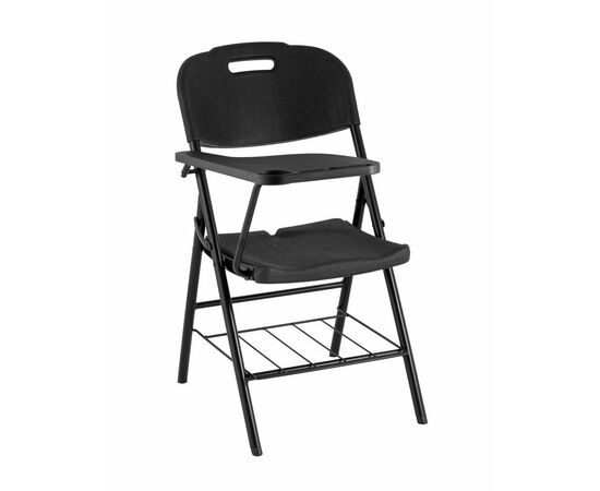 Стул складной банкетный со столиком и полкой черный | Интернет магазин мебели и декора LifeDekor