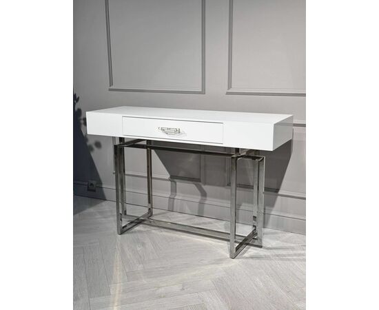 Стол-консоль Гарда-1 P-MJ-003, 120х40х76 см, белый/хром, изображение 4 | Интернет магазин мебели и декора LifeDekor