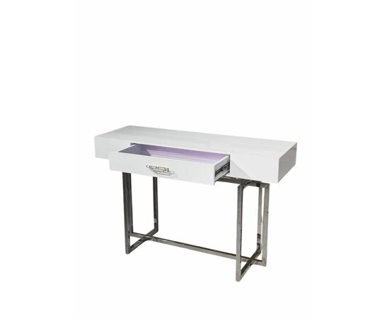 Стол-консоль Гарда-1 P-MJ-003, 120х40х76 см, белый/хром, изображение 6 | Интернет магазин мебели и декора LifeDekor