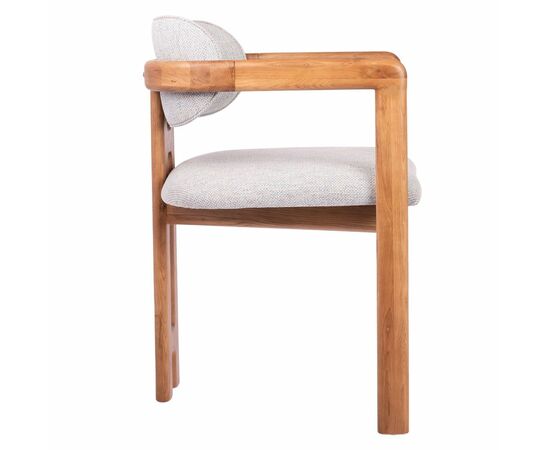 Стул Rich рогожка бежево-голубая с ножками цвета орех, изображение 3 | Интернет магазин мебели и декора LifeDekor