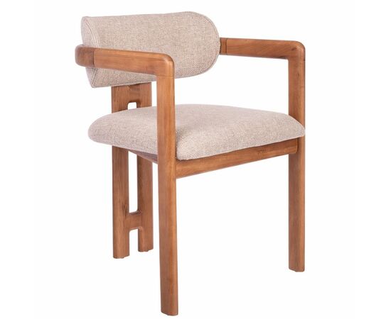 Стул Rich рогожка латте с ножками цвета орех | Интернет магазин мебели и декора LifeDekor