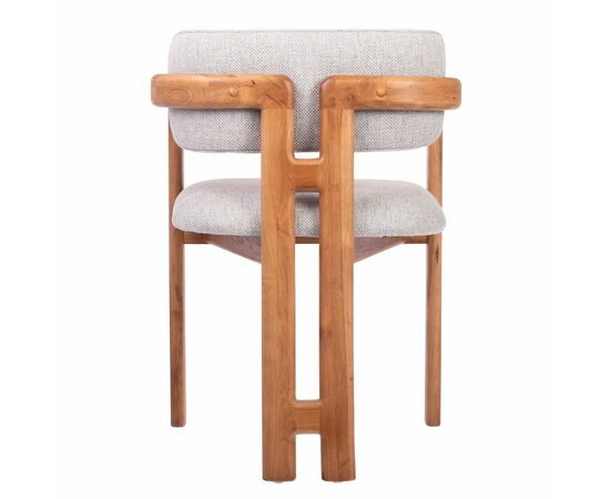 Стул Rich рогожка бежево-голубая с ножками цвета орех, изображение 4 | Интернет магазин мебели и декора LifeDekor