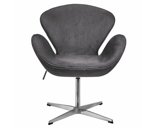 Кресло SWAN STYLE CHAIR тёмно-серый, искусственная замша, изображение 2 | Интернет магазин мебели и декора LifeDekor