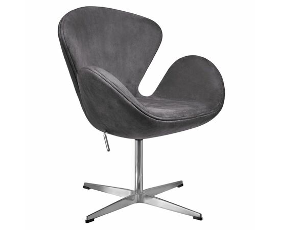 Кресло SWAN STYLE CHAIR тёмно-серый, искусственная замша | Интернет магазин мебели и декора LifeDekor