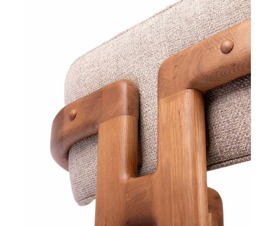 Стул Rich рогожка латте с ножками цвета орех, изображение 5 | Интернет магазин мебели и декора LifeDekor