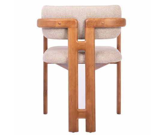 Стул Rich рогожка латте с ножками цвета орех, изображение 4 | Интернет магазин мебели и декора LifeDekor