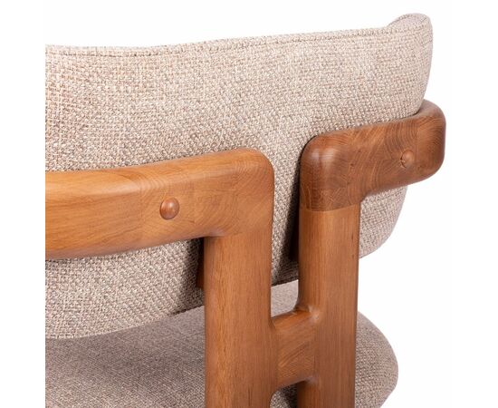 Стул Rich рогожка латте с ножками цвета орех, изображение 6 | Интернет магазин мебели и декора LifeDekor
