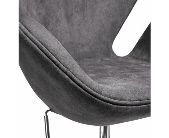 Кресло SWAN STYLE CHAIR тёмно-серый, искусственная замша, изображение 6 | Интернет магазин мебели и декора LifeDekor
