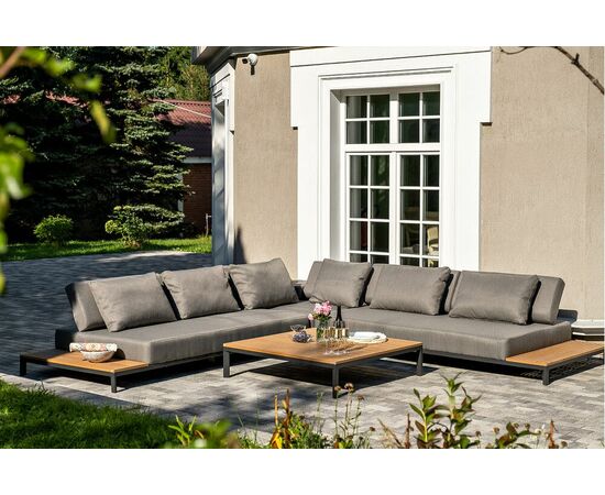 "Амальфия" трансформирующаяся лаунж-зона из алюминия, цвет графит, изображение 2 | Интернет магазин мебели и декора LifeDekor