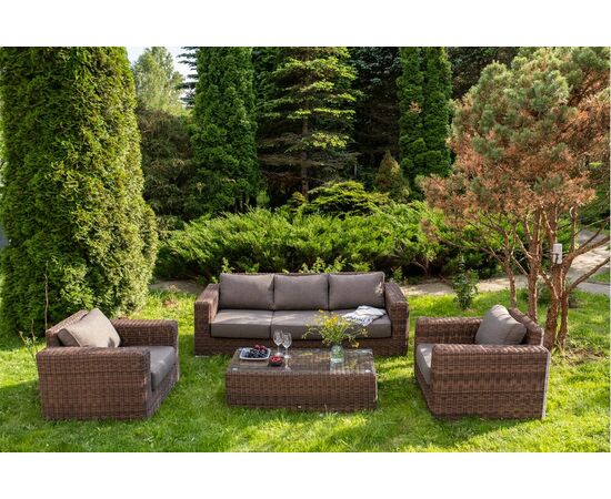 "Барселона" лаунж-зона из искусственного ротанга, цвет соломенный, изображение 2 | Интернет магазин мебели и декора LifeDekor