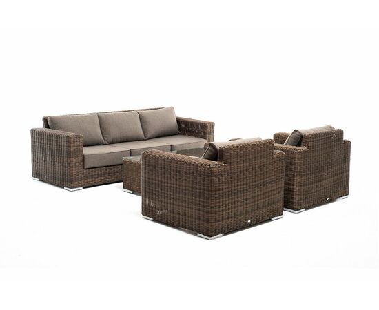 "Барселона" лаунж-зона из искусственного ротанга, цвет соломенный, изображение 28 | Интернет магазин мебели и декора LifeDekor