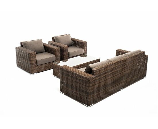 "Барселона" лаунж-зона из искусственного ротанга, цвет соломенный, изображение 30 | Интернет магазин мебели и декора LifeDekor