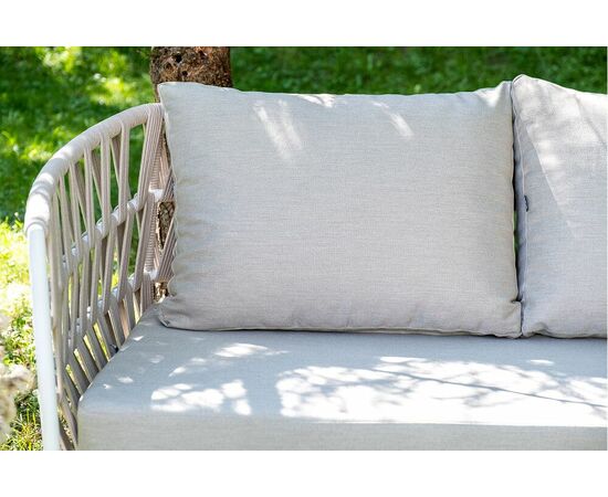 "Форли" лаунж-зона 4-местная плетеная из роупа (веревки), каркас алюминиевый светло-серый, роуп серо-коричневый, изображение 10 | Интернет магазин мебели и декора LifeDekor