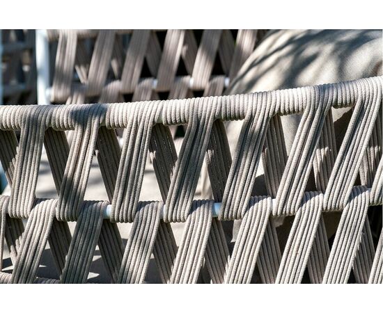 "Форли" лаунж-зона 4-местная плетеная из роупа (веревки), каркас алюминиевый светло-серый, роуп серо-коричневый, изображение 16 | Интернет магазин мебели и декора LifeDekor