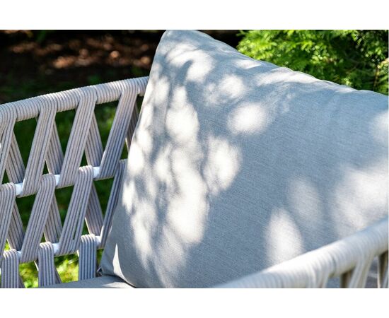 "Форли" лаунж-зона 4-местная плетеная из роупа (веревки), каркас алюминиевый светло-серый, роуп серо-коричневый, изображение 17 | Интернет магазин мебели и декора LifeDekor